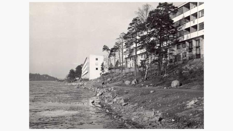 Strandpromenaden vid Strandliden kring 1958